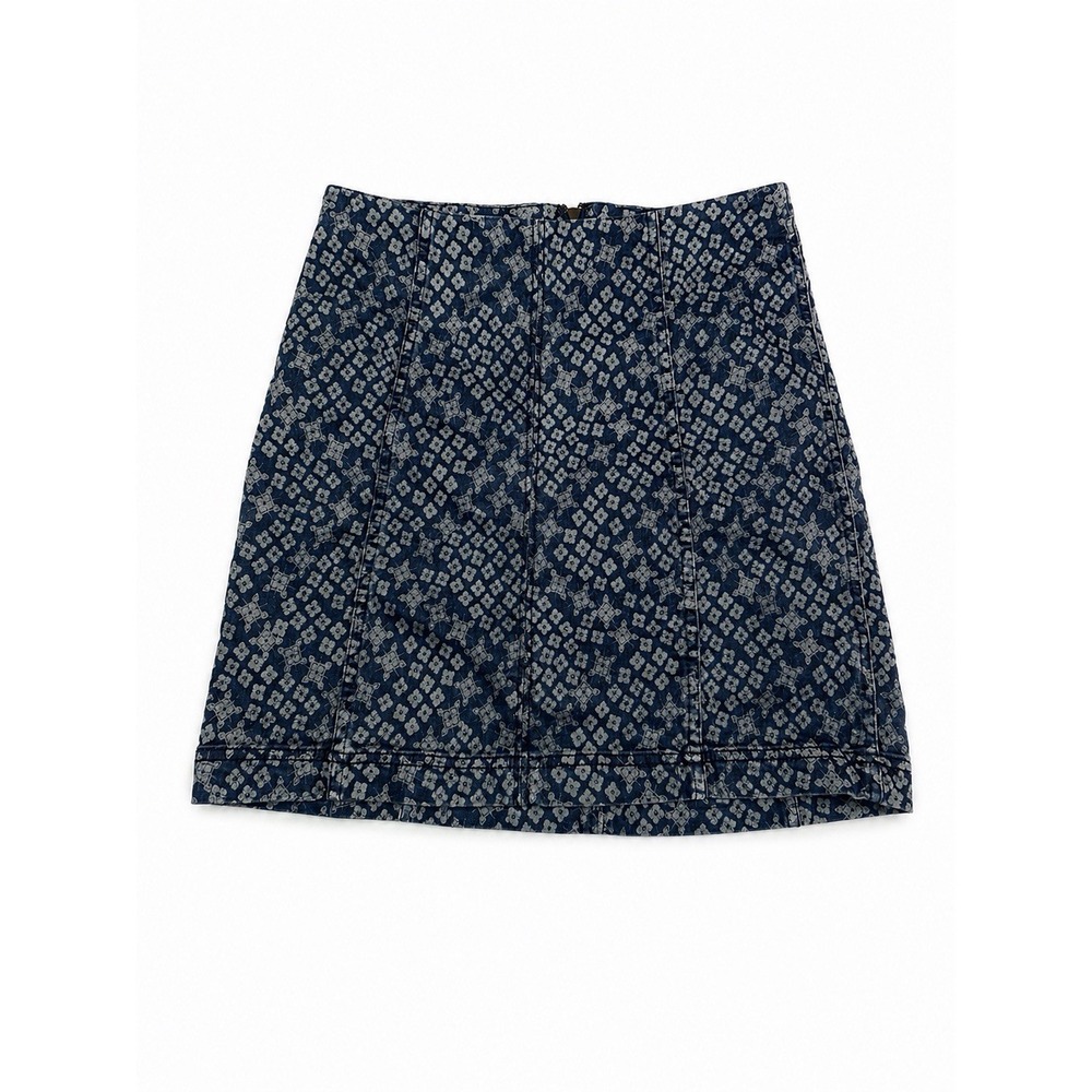 Free People Denim Mini Skirt Size 6 Waist Stretch Denim A-line Modern